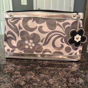 Vera Bradley Night & Day 2010Spring Pattern Zipped Travel Mesh Outer w/Liner EUC